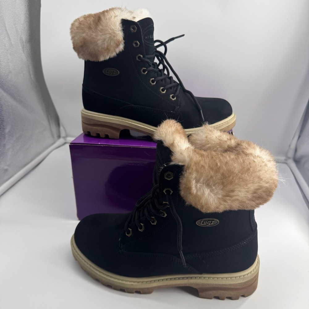 Lugz Empire Hi Faux Fur Waterproof Women's Boots Black Size 8 (WEMPHFD)